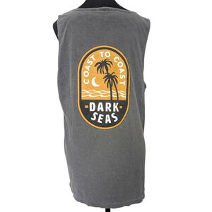 Dark Seas | Waterway Tank Top L Gray Orange Surfwear Graphic